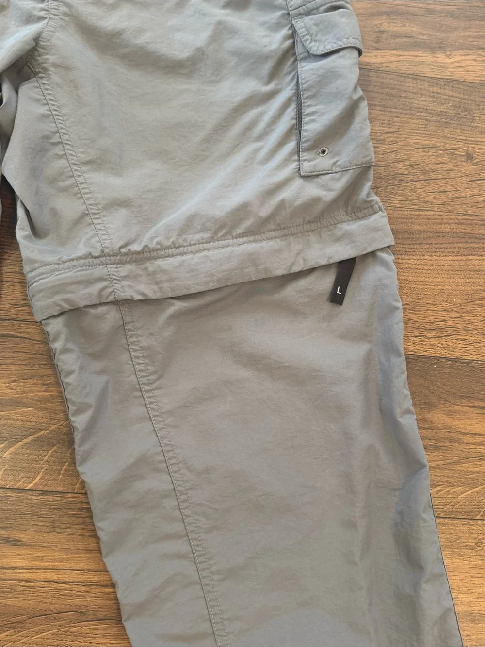 MAGELLAN L Mens Fish Gear Convertible Pants Shorts Water Repellent Pockets Gray